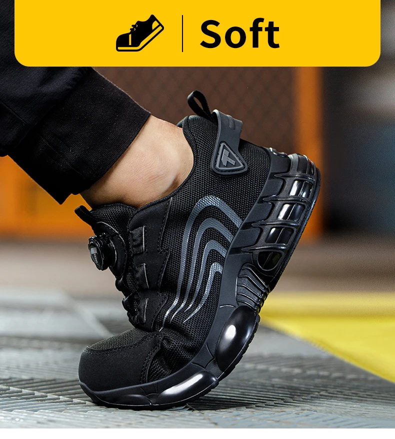 Rotary button new safety shoes for men, anti-impact and anti-piercing work shoes, fashionable men's sports shoes, and safety pro - Image 16