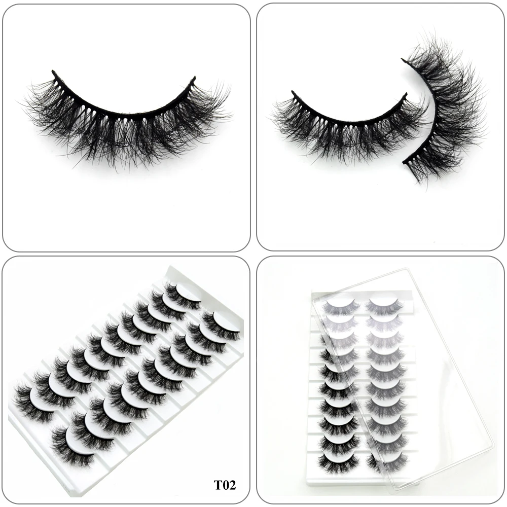 Visofree Mink Lashes 3pairs/10pairs Faux Mink Lashes Make Up False Cils Thick Hand Made Eyelash Extension Crisscross Curly Lash - Image 34