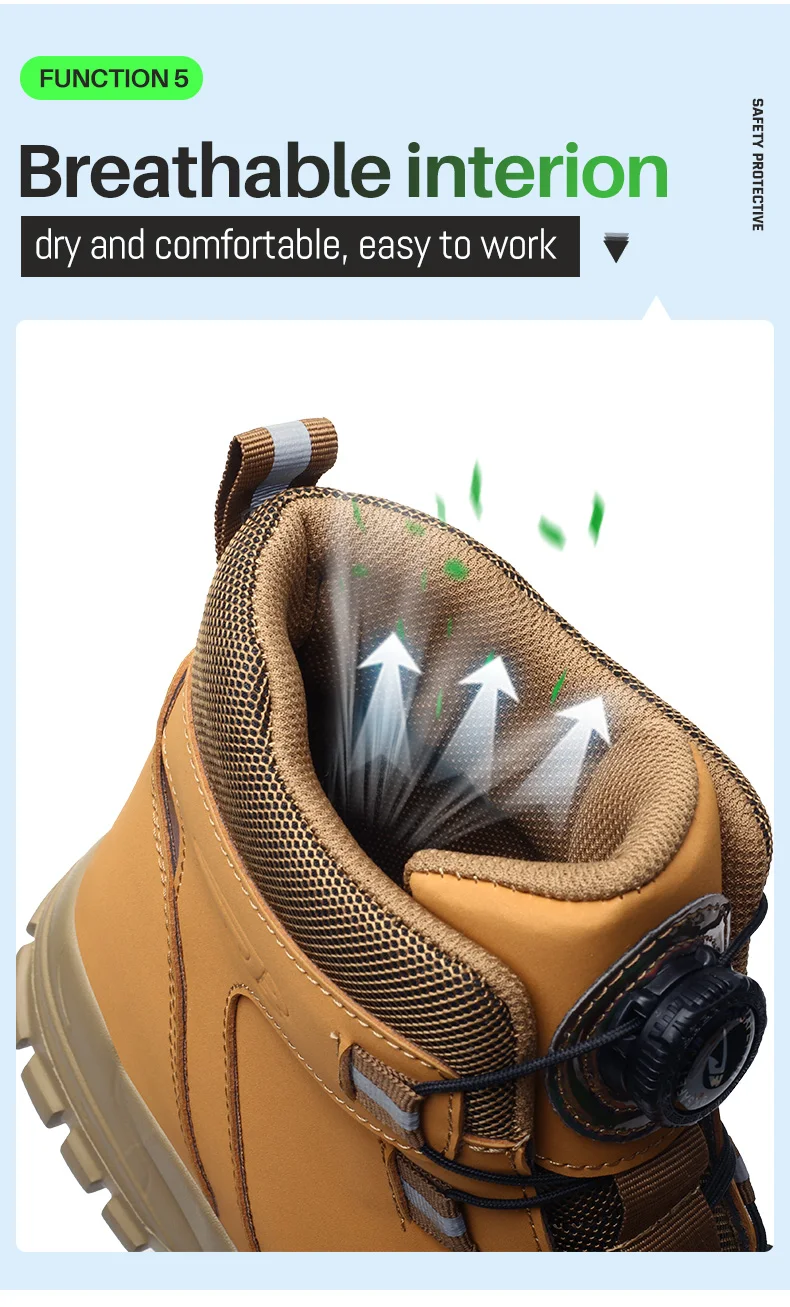 Rotating Button Work Shoes for Men Anti Puncture Work Sneakers Waterproof Black Work Safety Shoes Non Slip Steel Toe Boots - Image 26