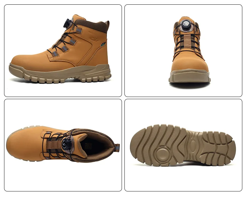 Rotating Button Work Shoes for Men Anti Puncture Work Sneakers Waterproof Black Work Safety Shoes Non Slip Steel Toe Boots - Image 34
