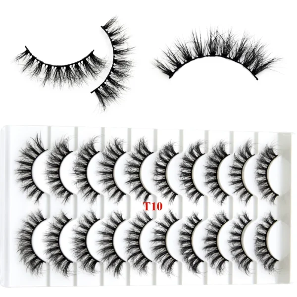 Visofree Mink Lashes 3pairs/10pairs Faux Mink Lashes Make Up False Cils Thick Hand Made Eyelash Extension Crisscross Curly Lash - Image 23