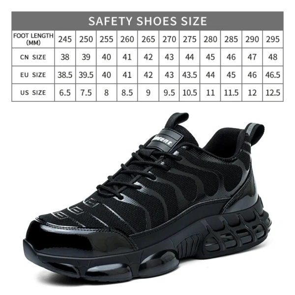 Summer Air Cushion Work Safety Shoes  Unisex Breathable Steel Toe Shoes with Anti-Piercing Protection - Image 8