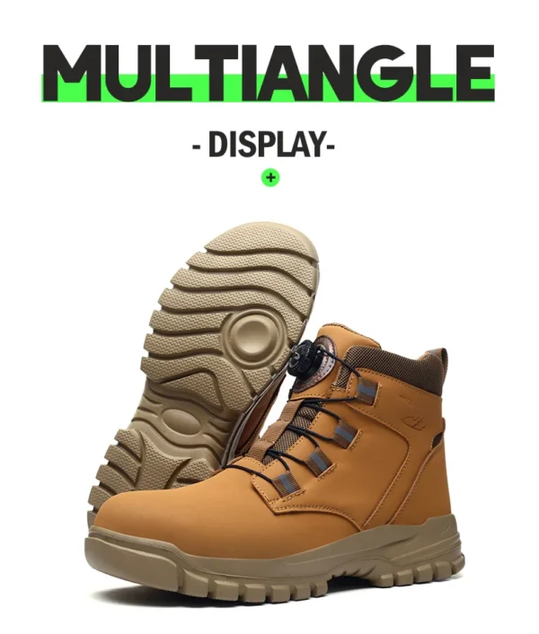 Rotating Button Work Shoes for Men Anti Puncture Work Sneakers Waterproof Black Work Safety Shoes Non Slip Steel Toe Boots - Image 33