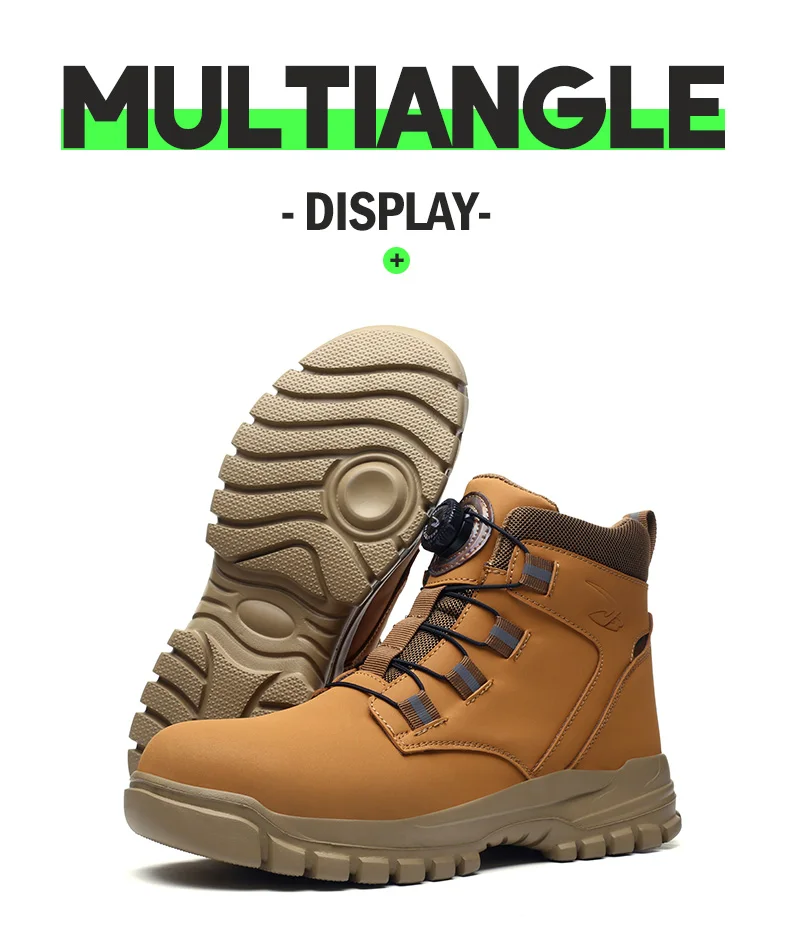 Rotating Button Work Shoes for Men Anti Puncture Work Sneakers Waterproof Black Work Safety Shoes Non Slip Steel Toe Boots - Image 33