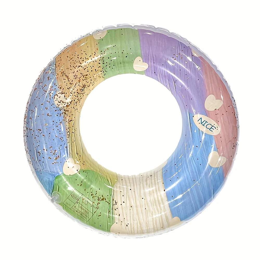 1pc Sequin Oil Painting Swimming Circle PVC Floating Inflatable Swim Ring For Outdoor Beach Pool Party - Image 7
