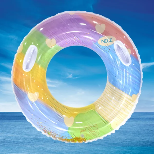 1pc Sequin Oil Painting Swimming Circle PVC Floating Inflatable Swim Ring For Outdoor Beach Pool Party - Image 8
