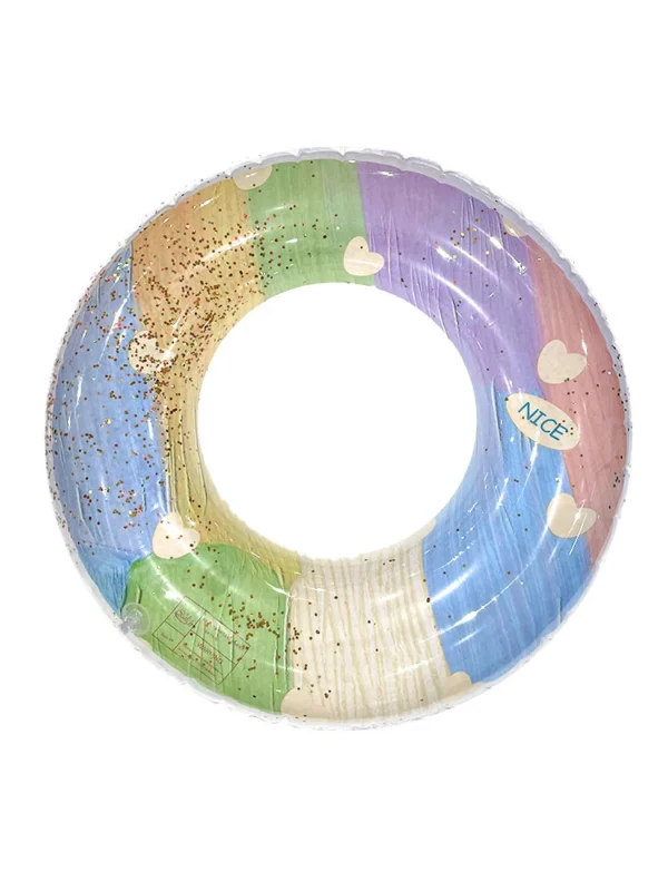 1pc Sequin Oil Painting Swimming Circle PVC Floating Inflatable Swim Ring For Outdoor Beach Pool Party - Image 6