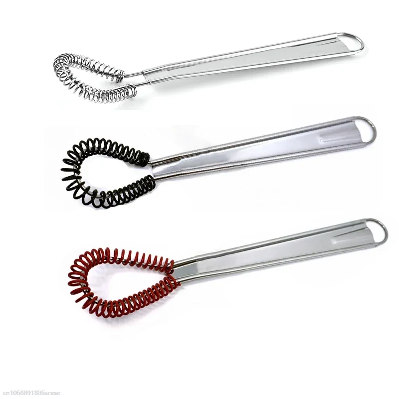 Stainless Steel Spring Manual Egg Beater Silicone Head Anti-scratch Mixer Household Kitchen Tools для кухни полезные вещи