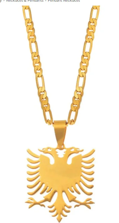 Stainless Steel Albanian Double Headed Eagle Necklace Russian Albania Flag Eagle Pendants Emblem Ethnic Jewelry Gifts Choker - Image 7
