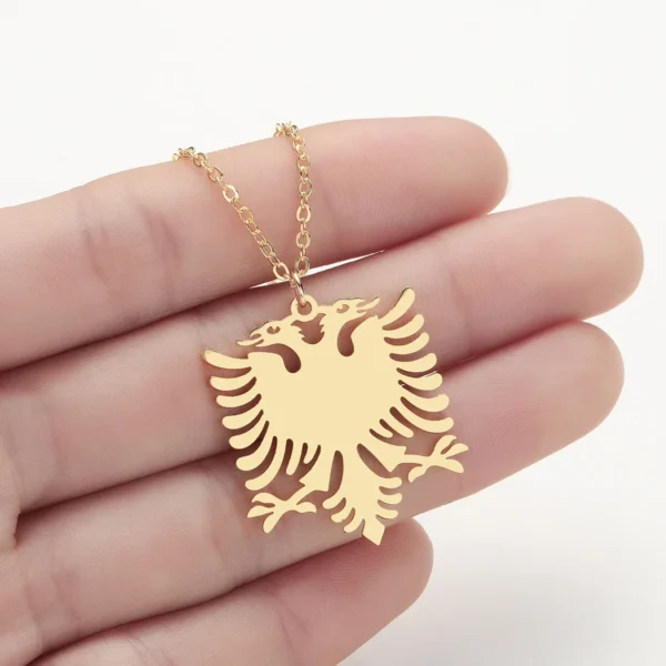 Stainless Steel Albanian Double Headed Eagle Necklace Russian Albania Flag Eagle Pendants Emblem Ethnic Jewelry Gifts Choker - Image 27