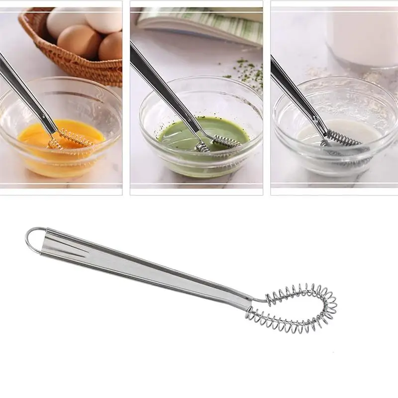 Stainless Steel Spring Manual Egg Beater Silicone Head Anti-scratch Mixer Household Kitchen Tools для кухни полезные вещи - Image 16