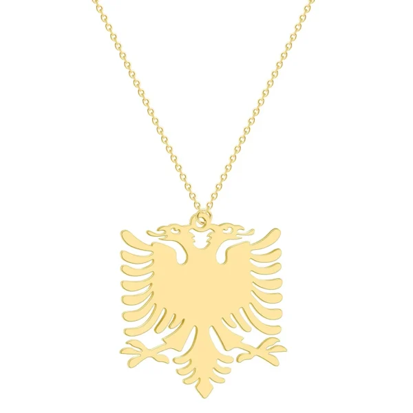 Stainless Steel Albanian Double Headed Eagle Necklace Russian Albania Flag Eagle Pendants Emblem Ethnic Jewelry Gifts Choker - Image 2
