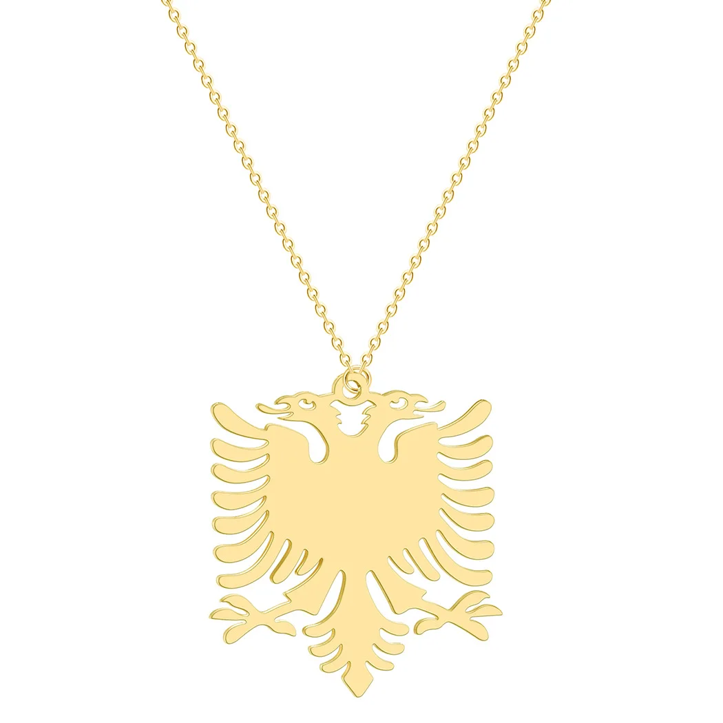 Stainless Steel Albanian Double Headed Eagle Necklace Russian Albania Flag Eagle Pendants Emblem Ethnic Jewelry Gifts Choker - Image 2