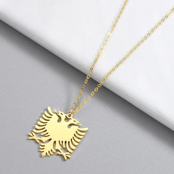 Stainless Steel Albanian Double Headed Eagle Necklace Russian Albania Flag Eagle Pendants Emblem Ethnic Jewelry Gifts Choker - Image 28