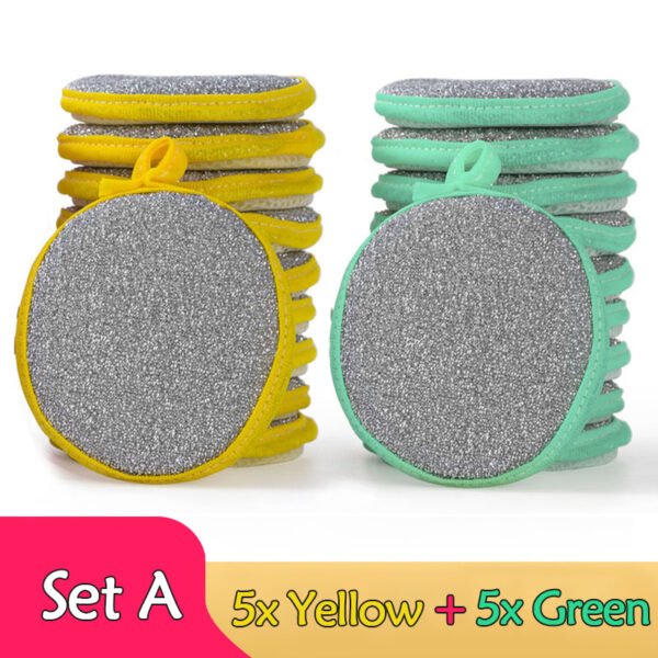 [5/10pcs Double Side Sponge] 5/10pcs, Double Side Dishwashing Sponge Pan Pot Dish Wash Sponges Household Cleaning Tools Kitchen Tableware Dish Washing Brush - Image 15