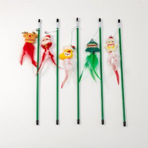 Cat Teaser Toy, Christmas Interactive Toy Wand Kitten Toys For Indoor Play & Exercise