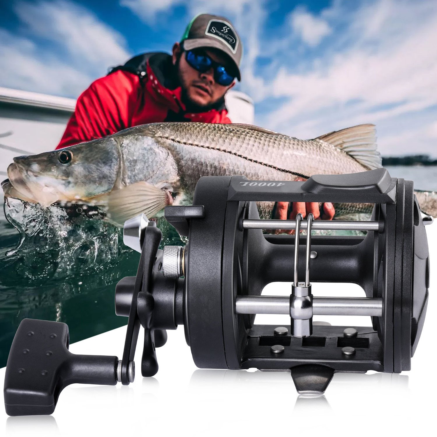 Sougayilang Saltwater & Freshwater Spinning Fishing Reel - Durable Boating Gear for Anglers - Perfect for Catching Big Fish with Smooth Drag System and Corrosion-Resistant Construction - Image 8