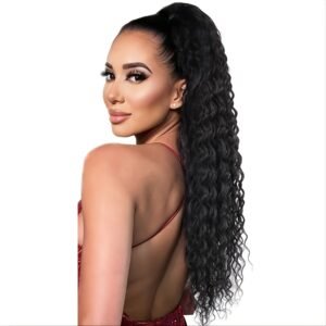 Long Curly Hair Ponytail, Black Long Ponytail Ponytail For Women Drawstring Hair Accessories Fashionable Synthetic Ponytail
