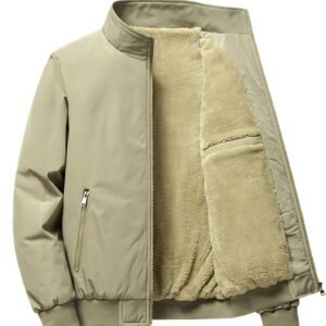 Mens Ultra-Soft Fleece Jacket - Insulated, Stand Collar Zip Up - Versatile Solid Colors for Stylish Fall Winter Outwear - Premium Casual Comfort