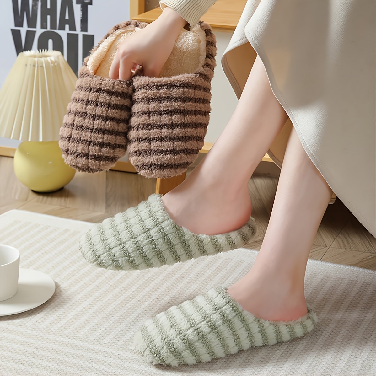Womens Plush Fluffy Home Slippers - Ultra-Soft, Comfortable, and Warm Indoor Slippers for Lounging Around the House - Perfect for Cold Winter Days - Image 12