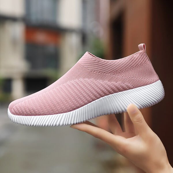 Women's Solid Color Casual Shoes, Lightweight Breathable Slip On Socks Shoes, Low Top Sneakers - Image 16