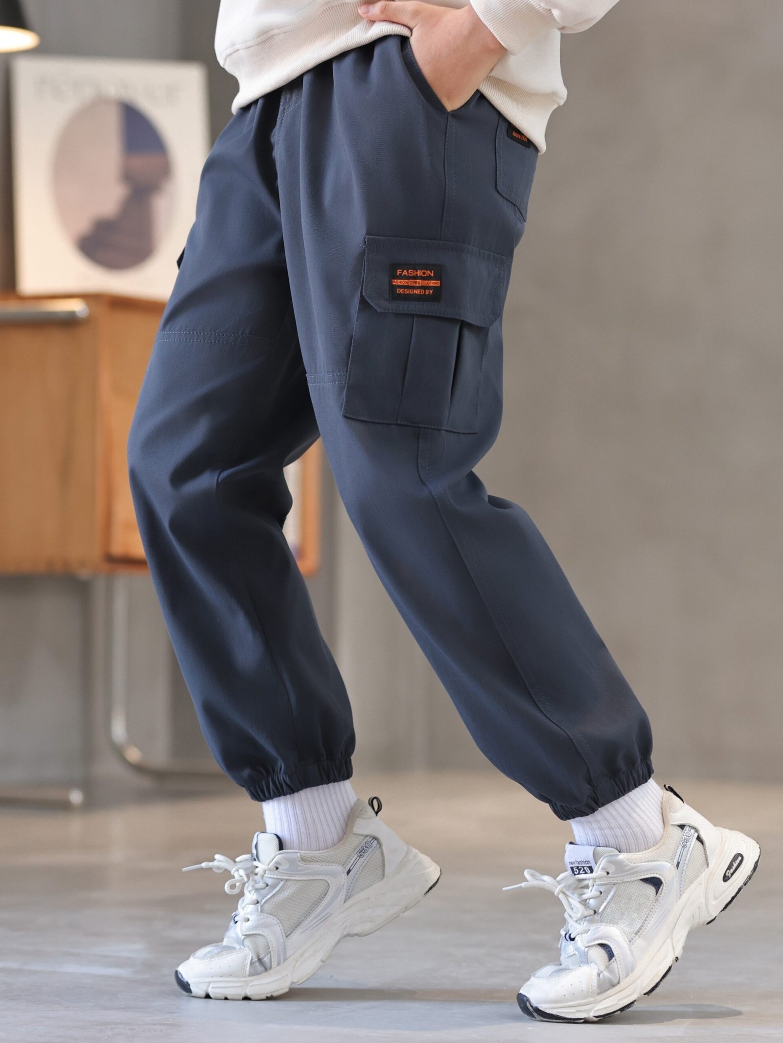 Boys Cargo Trouser Joggers, Kids Autumn & Spring Clothes - Image 4