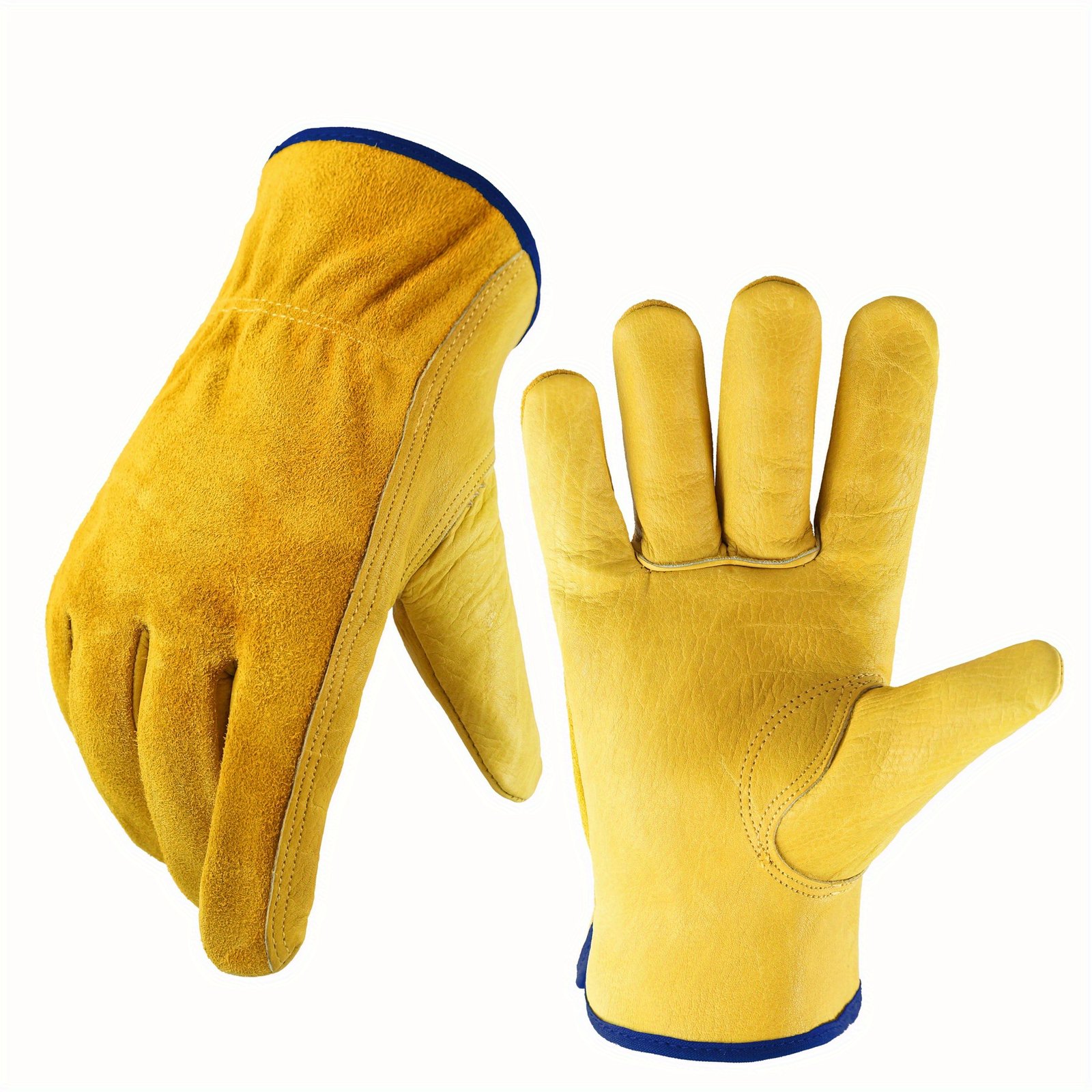 1 Pair Of Leather Work Gloves, Flexible Grip Tough Cowhide Gardening Gloves For Wood Cutting/Construction/Truck Driving/Garden/Yard Working For Men And Women - Image 8