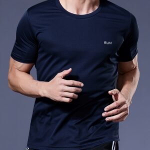 Quick-Drying Men's Fitness T-Shirt - Breathable & Cool Summer Sports Top (Large)