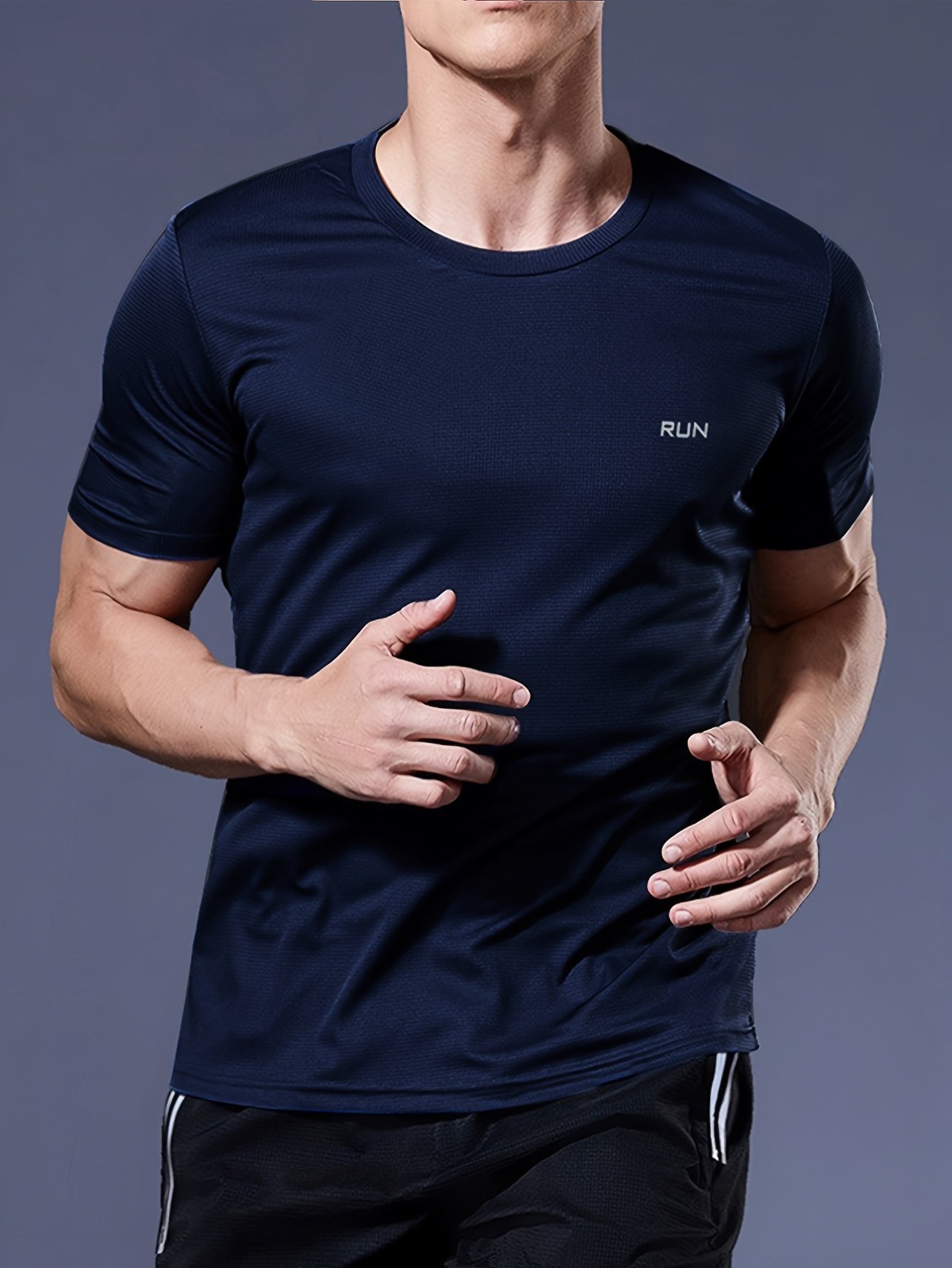 Quick-Drying Men's Fitness T-Shirt - Breathable & Cool Summer Sports Top (Large)