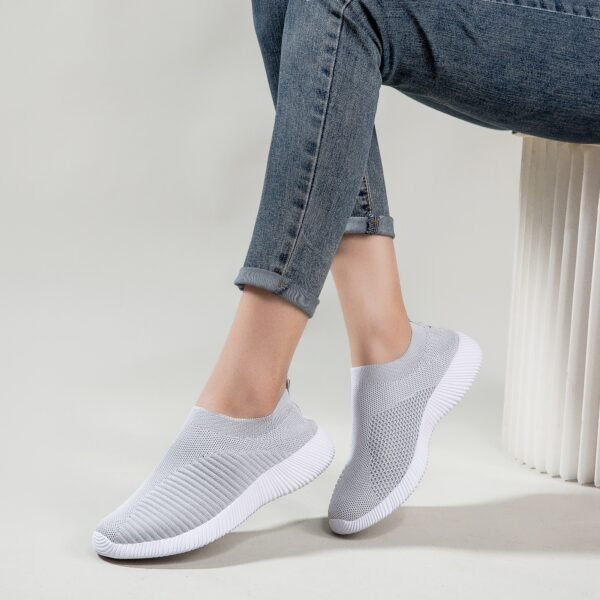 Women's Solid Color Casual Shoes, Lightweight Breathable Slip On Socks Shoes, Low Top Sneakers - Image 87