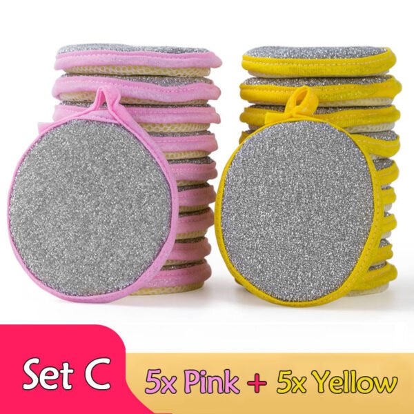 [5/10pcs Double Side Sponge] 5/10pcs, Double Side Dishwashing Sponge Pan Pot Dish Wash Sponges Household Cleaning Tools Kitchen Tableware Dish Washing Brush - Image 17