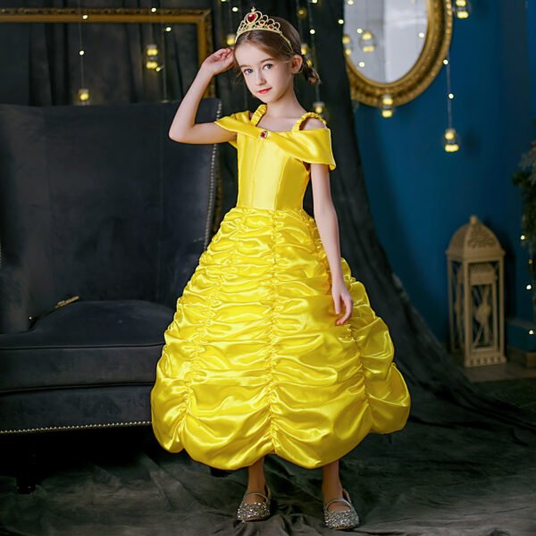 Princess Dress Costume Set for Girls with Crown, Necklace, Ring Jewelry Accessories - Image 24