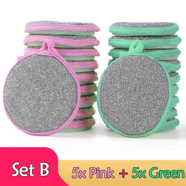 [5/10pcs Double Side Sponge] 5/10pcs, Double Side Dishwashing Sponge Pan Pot Dish Wash Sponges Household Cleaning Tools Kitchen Tableware Dish Washing Brush - Image 16