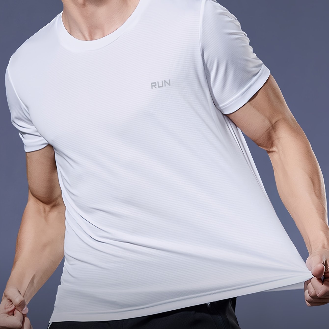 Quick-Drying Men's Fitness T-Shirt - Breathable & Cool Summer Sports Top (Large) - Image 12