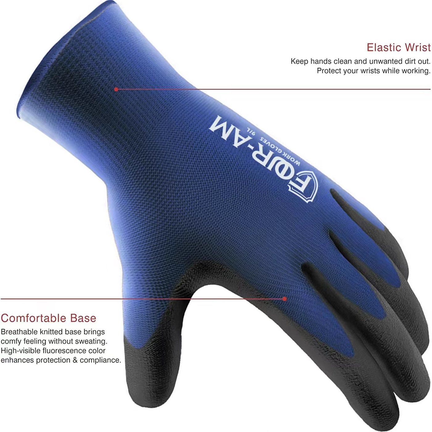 12 Pairs Ultra-Thin Safety Work Gloves - Superior Non-Slip Grip with Comfortable Elastic Knit Wrist Cuff for Effortless Daily Tasks! - Image 15