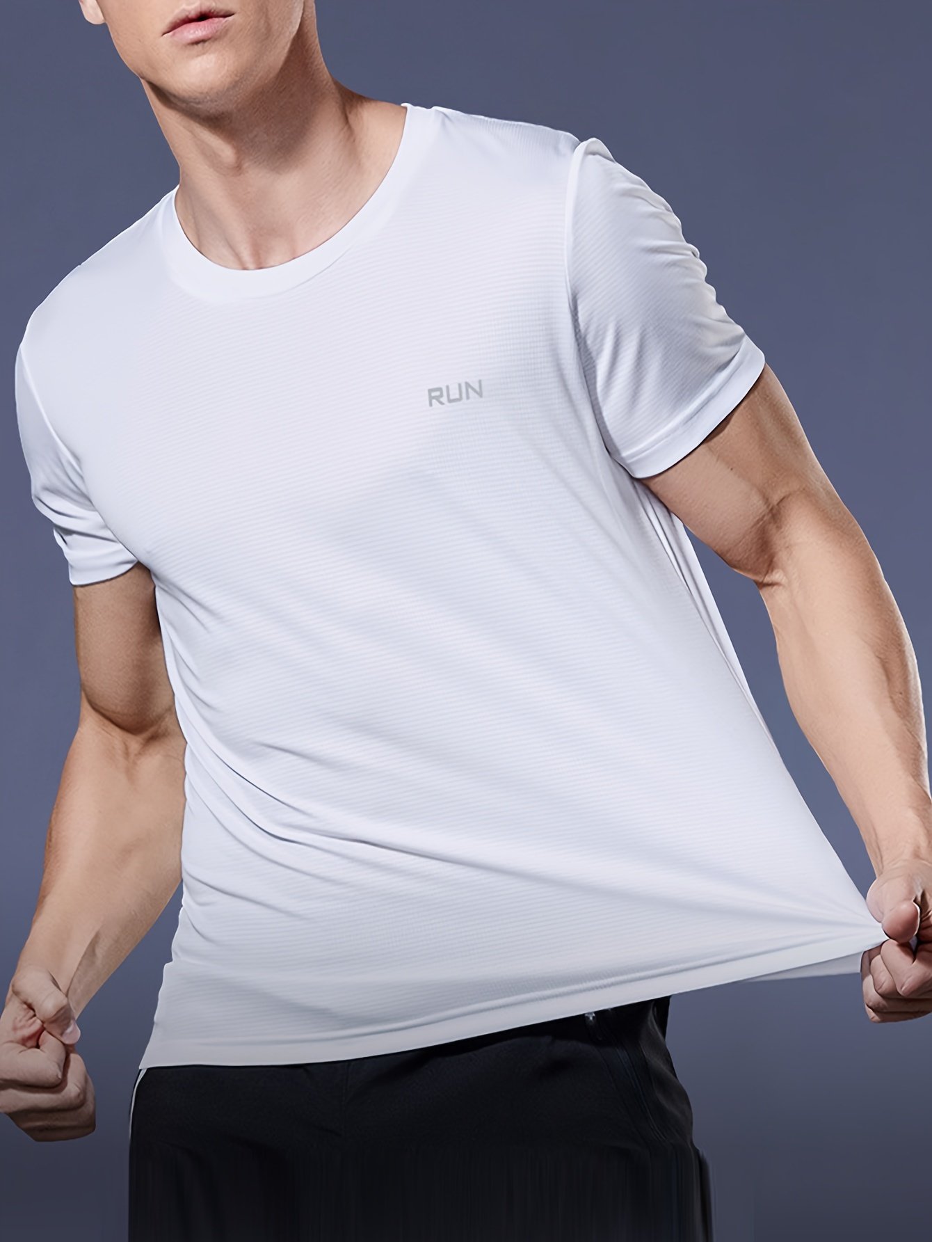 Quick-Drying Men's Fitness T-Shirt - Breathable & Cool Summer Sports Top (Large) - Image 3