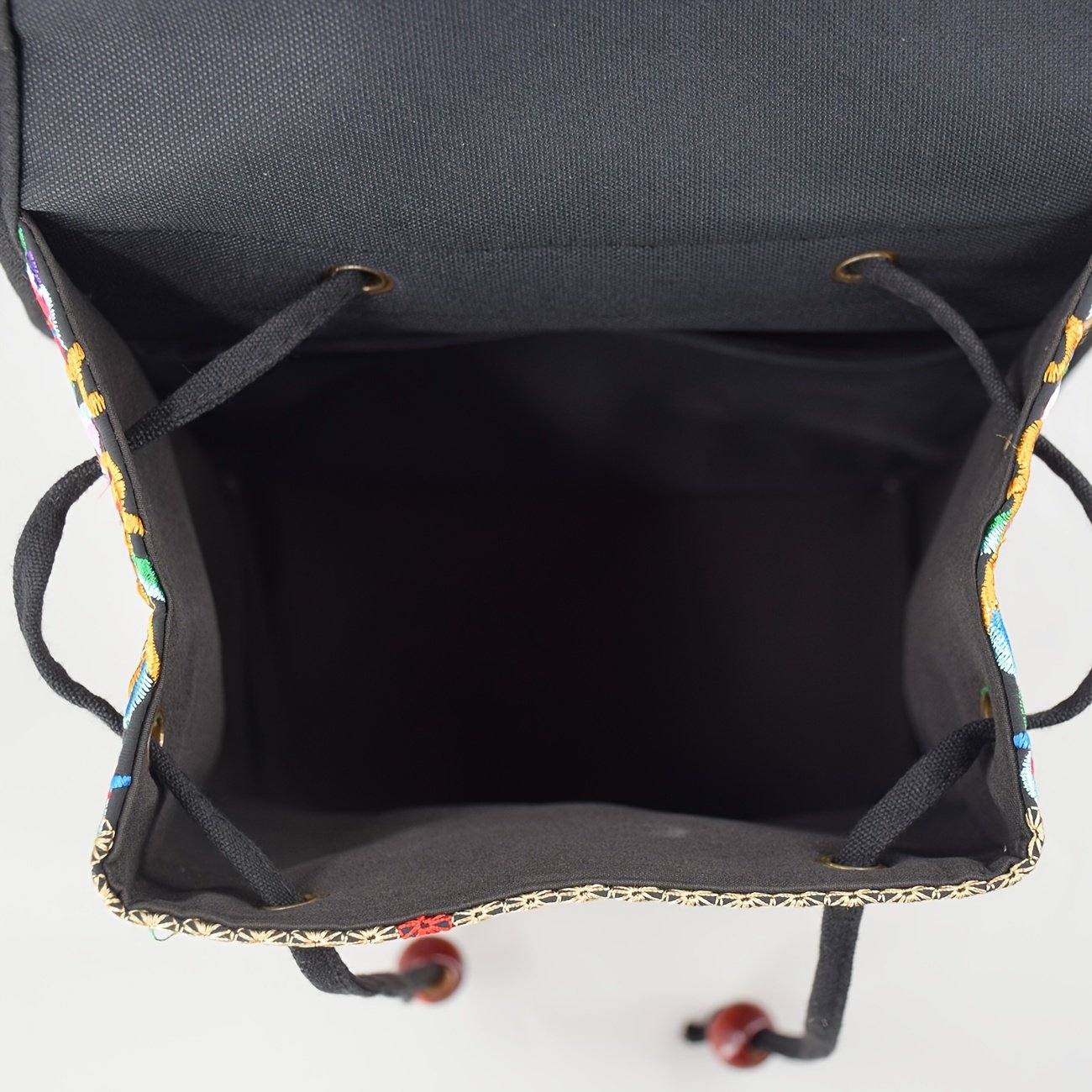 Vibrant Floral Embroidered Canvas Backpack - Stylish Women's Trendy Bookbag with Fashion Flap, Multiple Compartments, and Durable Construction for Travel, School, and Daily Use - Image 10