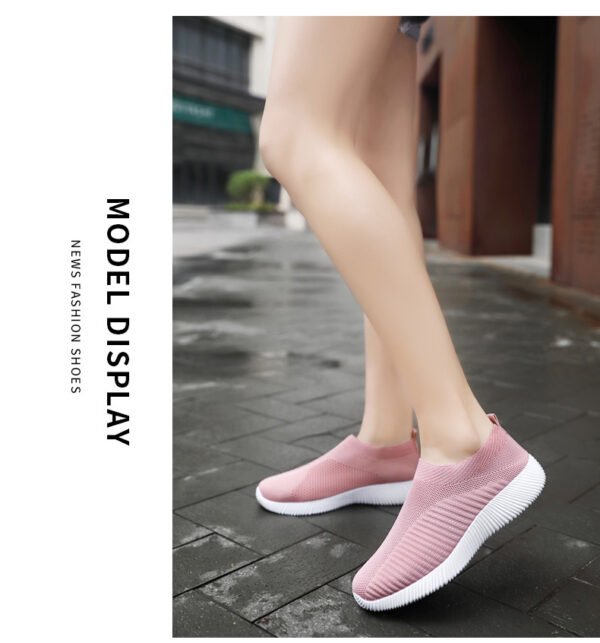 Women's Solid Color Casual Shoes, Lightweight Breathable Slip On Socks Shoes, Low Top Sneakers - Image 93