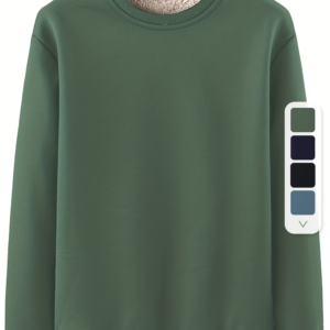 New Men's Casual Fashionable Solid Color Crew Neck Sweatshirts For Autumn And Winter