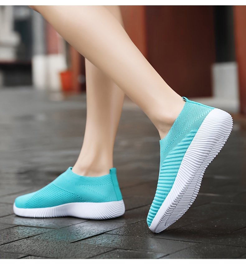 Women's Casual Sneakers, Lightweight Soft Bottom Running Shoes, Breathable Slip-on Walking Shoes plus size - Image 100