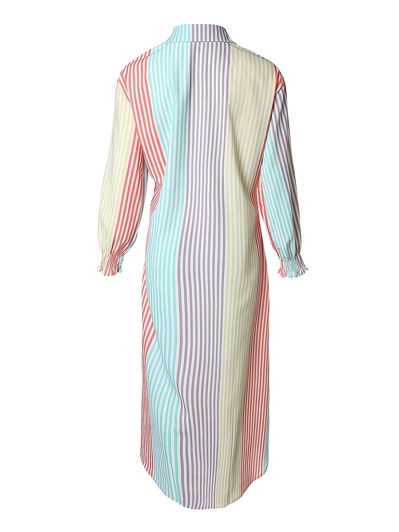 Women's Dresses Casual Elegant Sexy V Neck Button Fashion Loose Long Dress - Image 4