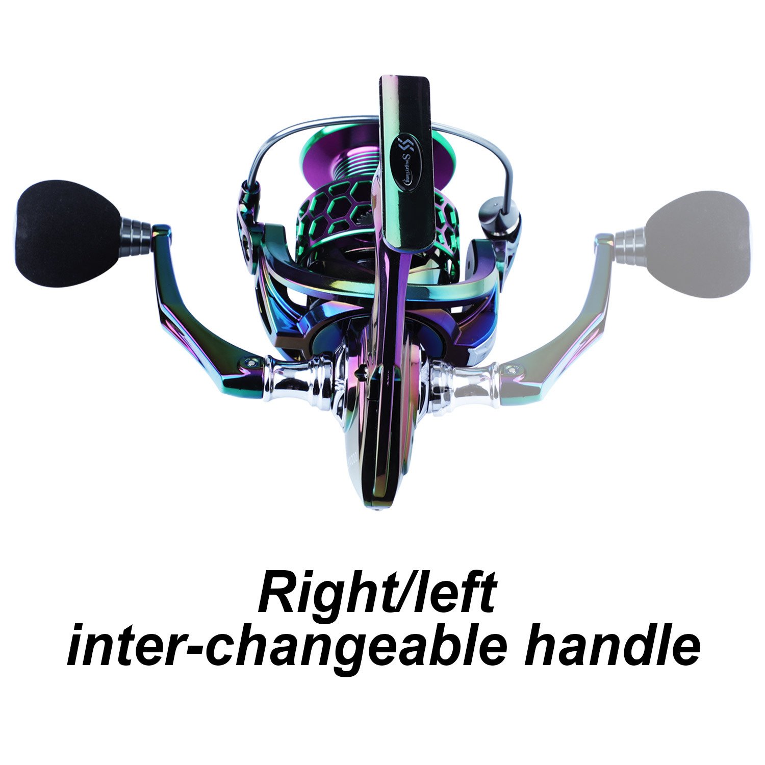 Sougayilang Ultra Smooth Spinning Fishing Reel, 13+1BB, Lightweight Aluminum Alloy, Ambidextrous Handle, Vibrant Iridescent Finish - Ideal for Freshwater & Saltwater Fishing, Fishing Gear - Image 4