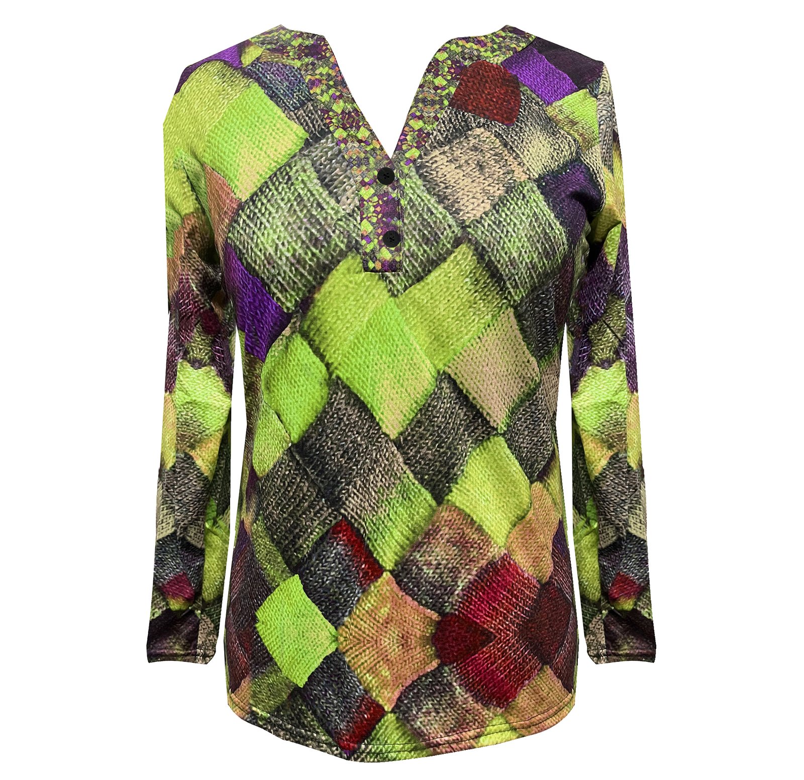 Vibrant Floral Print Long Sleeve V Neck Slim Fit T-Shirt - Soft Medium Stretch Polyester Fabric, Machine Washable, Casual Loose Style for Spring and Fall - Womens Fashion Tops - Image 18
