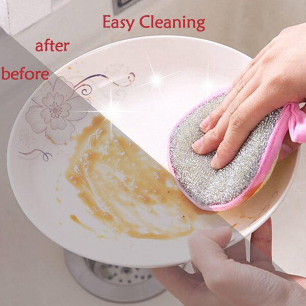 [5/10pcs Double Side Sponge] 5/10pcs, Double Side Dishwashing Sponge Pan Pot Dish Wash Sponges Household Cleaning Tools Kitchen Tableware Dish Washing Brush - Image 2