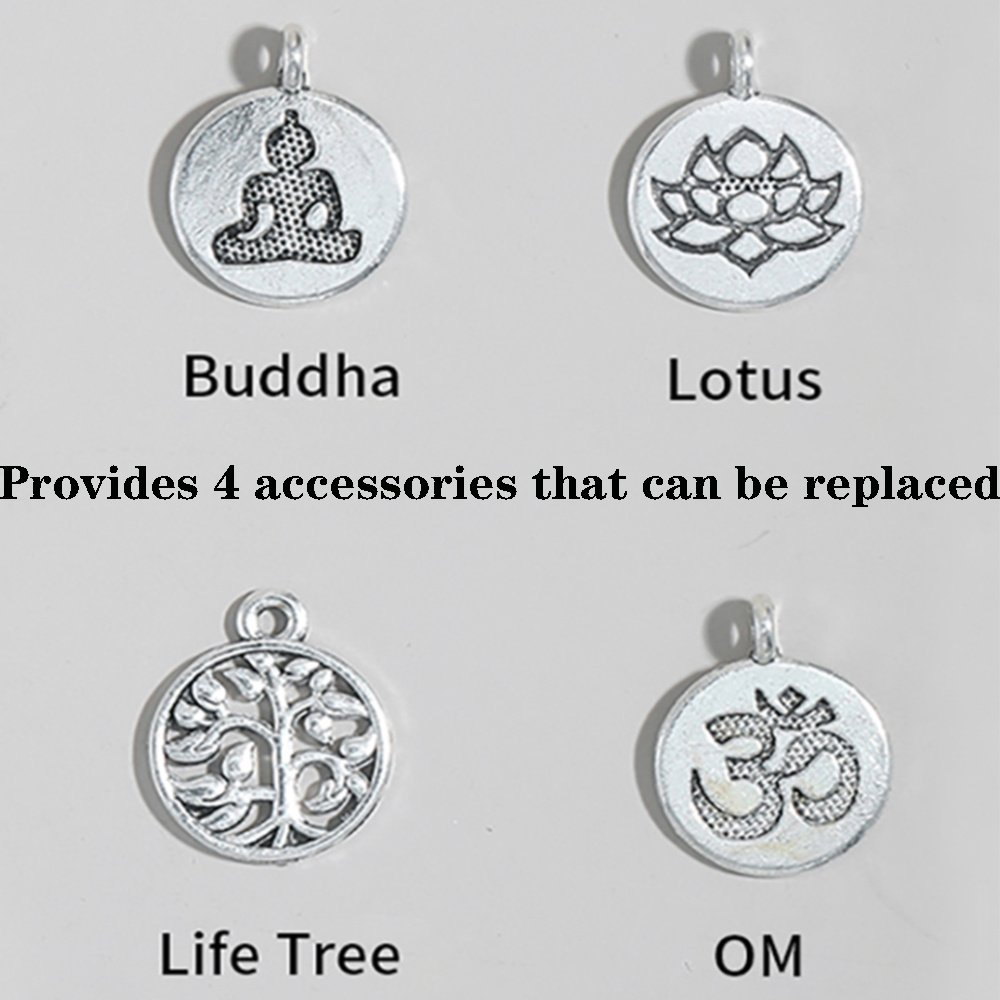 8mm Aquamarine 108 Mala Beads Bracelet Elastic Cord Wrap Bangle Yoga Prayer Jewelry For Women With 4 Accessories - Image 9