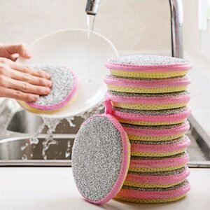 [5/10pcs Double Side Sponge] 5/10pcs, Double Side Dishwashing Sponge Pan Pot Dish Wash Sponges Household Cleaning Tools Kitchen Tableware Dish Washing Brush