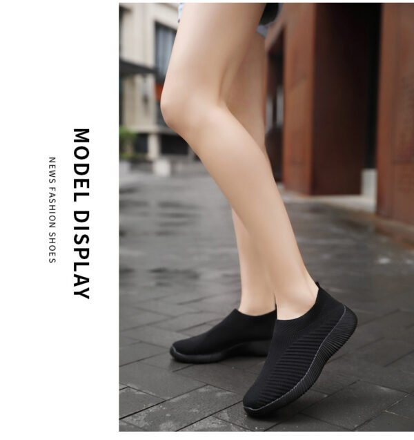 Women's Solid Color Casual Shoes, Lightweight Breathable Slip On Socks Shoes, Low Top Sneakers - Image 88