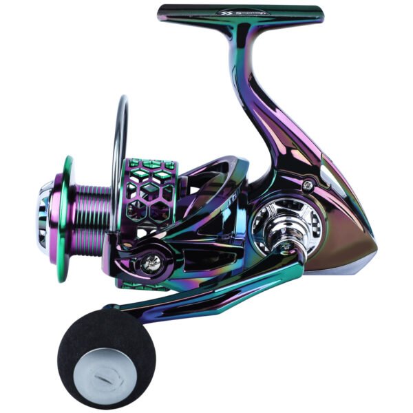 Sougayilang Ultra Smooth Spinning Fishing Reel, 13+1BB, Lightweight Aluminum Alloy, Ambidextrous Handle, Vibrant Iridescent Finish - Ideal for Freshwater & Saltwater Fishing, Fishing Gear - Image 6