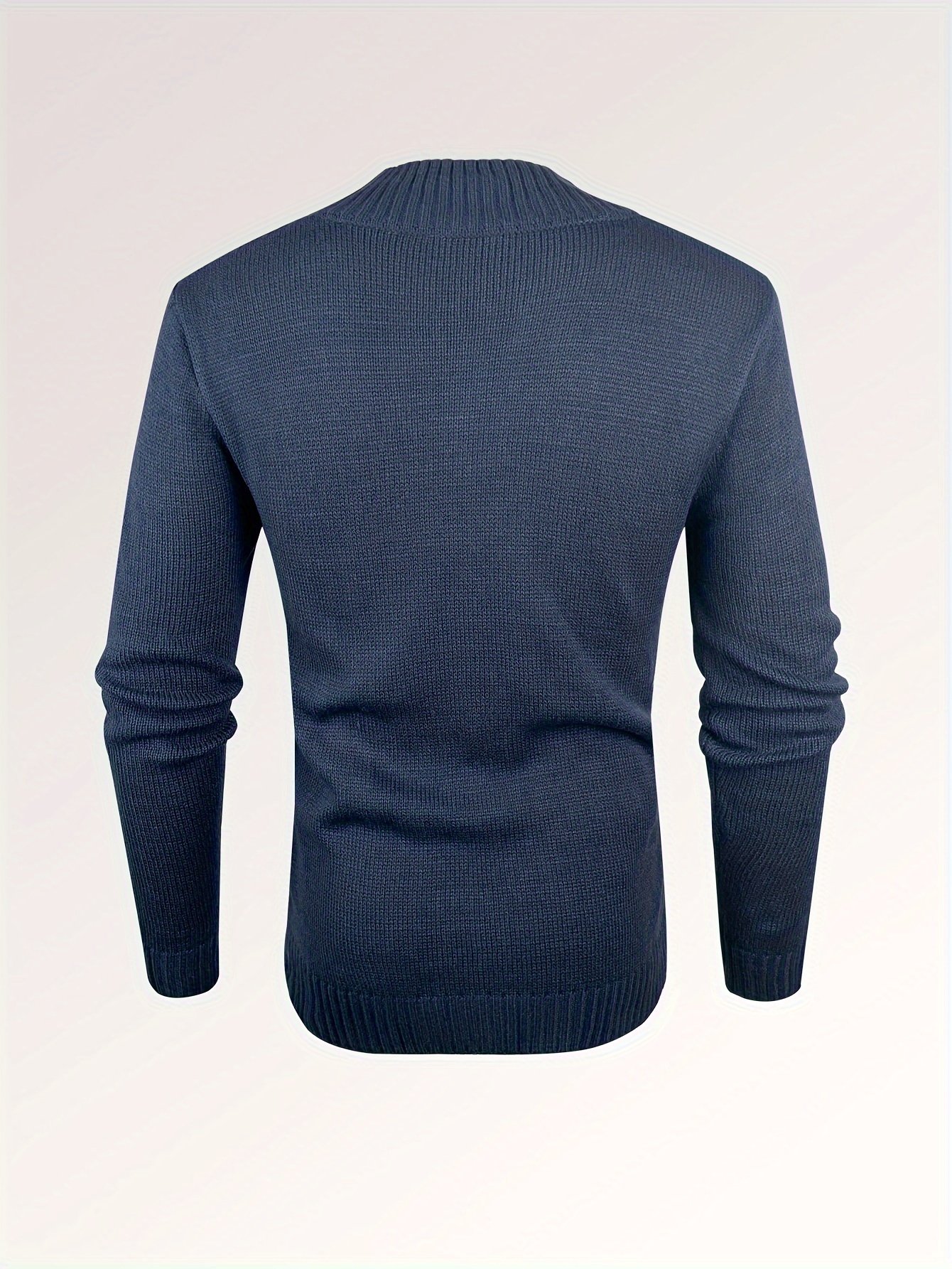 Cozy Men's Retro Long Sleeve Cable Knit Button Pullover Sweater for Winter - Image 5