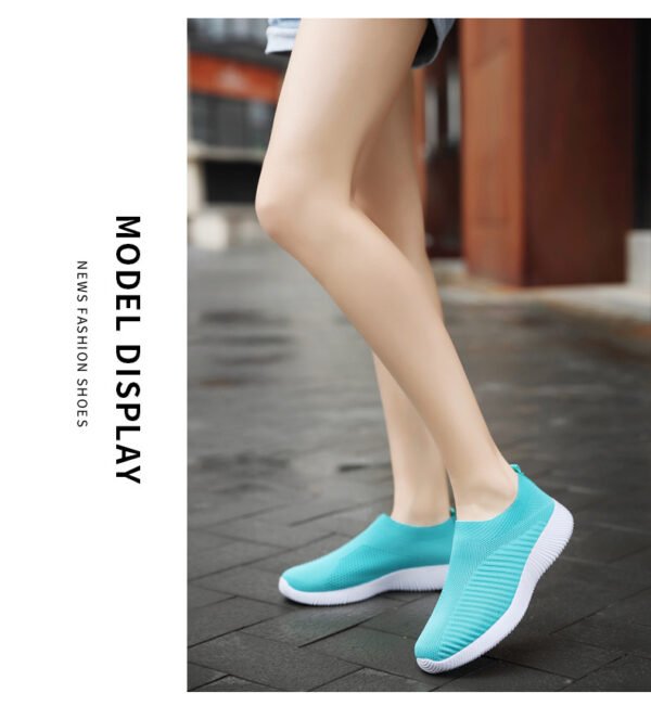 Women's Solid Color Casual Shoes, Lightweight Breathable Slip On Socks Shoes, Low Top Sneakers - Image 92